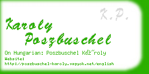 karoly poszbuschel business card